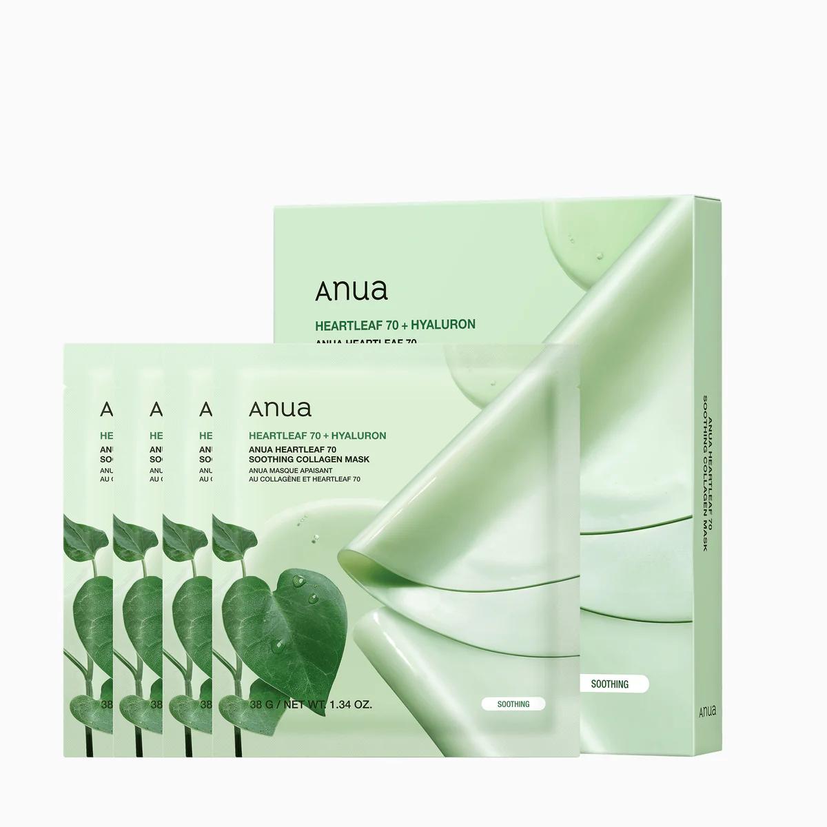 ANUA HEARTLEAF 70 + HYALURON ANUA HEARTLEAF 70 SOOTHING COLLAGEN MASK 38G